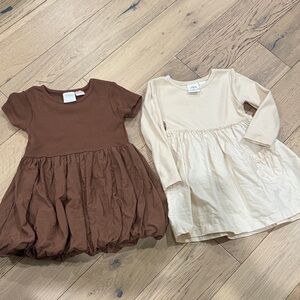 Zara Kids Dresses in Brown and Cream
